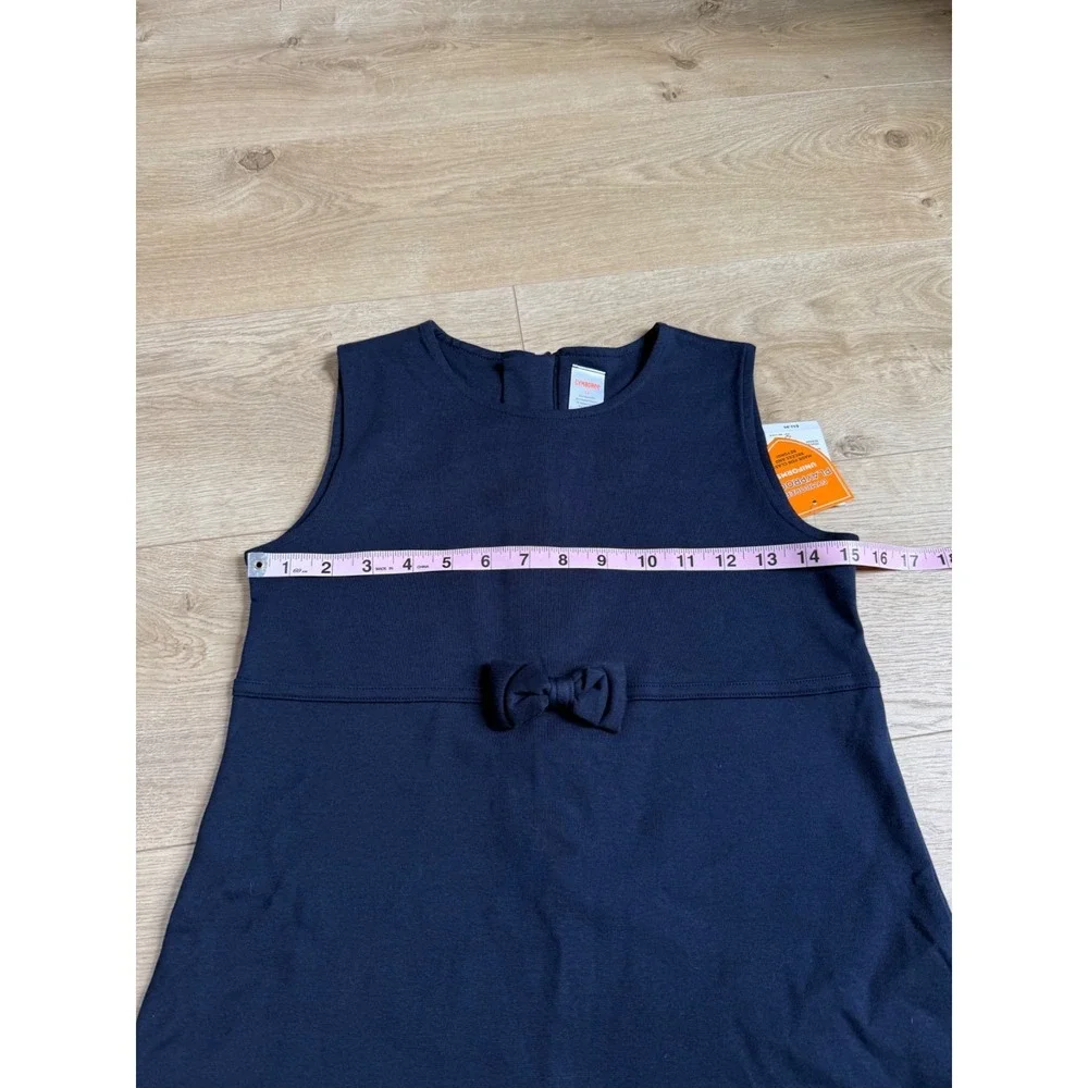 NWT Kids Girls Uniform Gymboree sleeveless bow ruffle jumper dress blue size 12